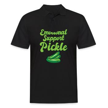 Emotional Support Pickle Humanity Kindness - Men's Polo Shirt - black - Front - Kai (181cm)