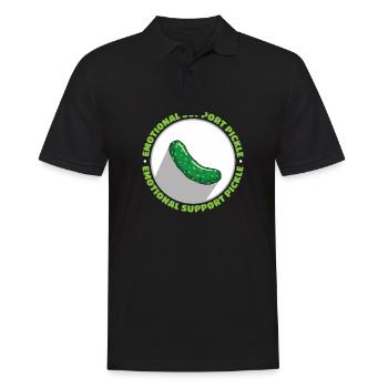 Emotional Support Pickle Humanity Kindness - Männer Poloshirt - Schwarz - Vorne - Kai (181cm)