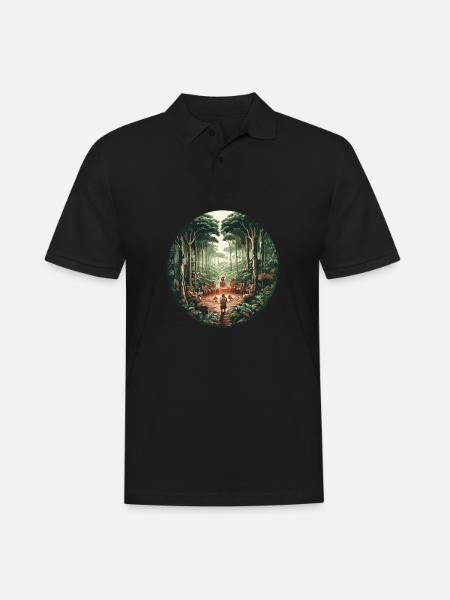 Rainforest Ayahuasca Ceremony - Men's Polo Shirt - black