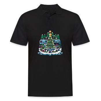 Noël LAN Party Gamer Festive Gaming Holiday - Polo Homme - noir - Devant - Kai (181cm)