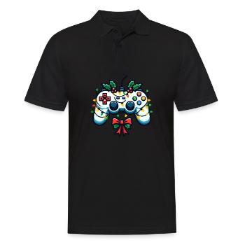 Festive Gamer Controller Holiday Gaming - Männer Poloshirt - Schwarz - Vorne - Kai (181cm)