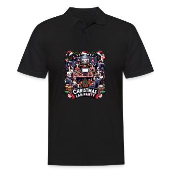 Noël LAN Party Gamer Festive Gaming Holiday - Polo Homme - noir - Devant - Kai (181cm)