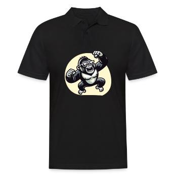 Gorilla with sunglasses - Men's Polo Shirt - black - Front - Kai (181cm)