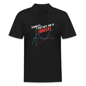 Jeu de mots mathématique Parfois, je prends la tangente - Polo Homme - noir - Devant - Kai (181cm)