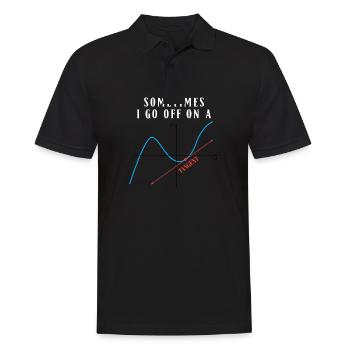 Jeu de mots mathématique Parfois, je prends la tangente - Polo Homme - noir - Devant - Kai (181cm)