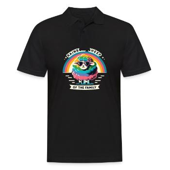 Mouton arc-en-ciel de la famille Pride Gay Pride Lgbt - Polo Homme - noir - Devant - Kai (181cm)