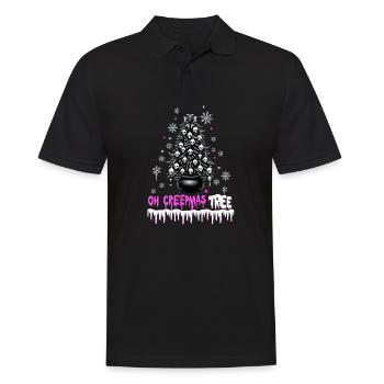 Oh Creepmas Tree Creepy Festive Goth Emo Horror - Men's Polo Shirt - black - Front - Kai (181cm)