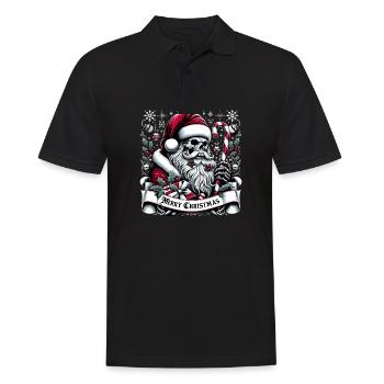 Merry Christmas Creepy Goth Santa Pajama - Männer Poloshirt - Schwarz - Vorne - Kai (181cm)