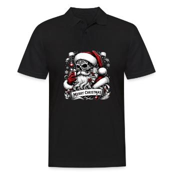 Merry Christmas Creepy Goth Santa Pajama - Men's Polo Shirt - black - Front - Kai (181cm)