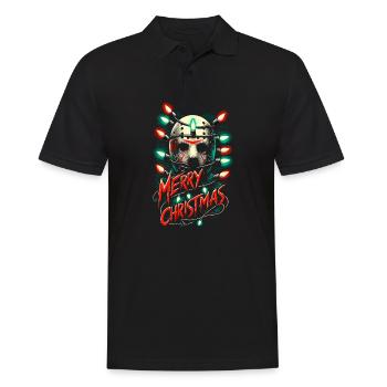 Merry Christmas Festive Slasher Candy Cane Menace - Men's Polo Shirt - black - Front - Kai (181cm)