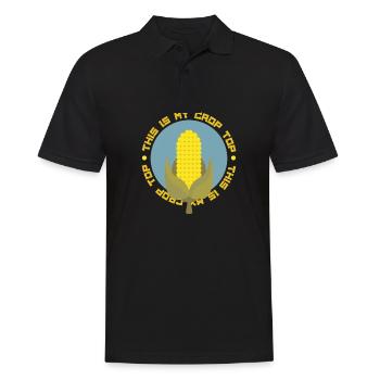 Citations agricoles drôles C’est mon agriculteur Crop Top - Polo Homme - noir - Devant - Kai (181cm)