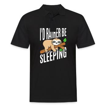 Ich Würde Lieber T-Shirt Schlafen - Männer Poloshirt - Schwarz - Vorne - Kai (181cm)