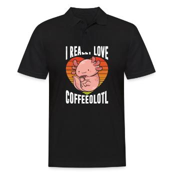 Ich Liebe Coffeeolotl Im Retro Wirklich - Männer Poloshirt - Schwarz - Vorne - Kai (181cm)