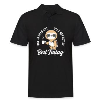 Not To Brag, Cute Sloth T-Shirt - Men's Polo Shirt - black - Front - Kai (181cm)