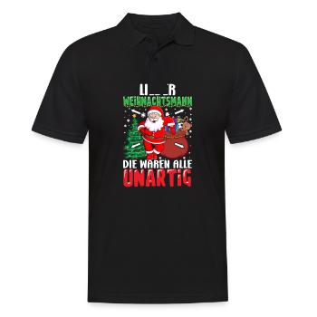 Weihnachtsmann Weihnachten Heiligabend Geschenk - Männer Poloshirt - Schwarz - Vorne - Kai (181cm)