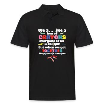 Retour à l’école, nous sommes comme une boîte de crayons de couleur - Polo Homme - noir - Devant - Kai (181cm)