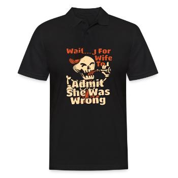 Waiting For Wife To Admit She Was Wrong Funny - Men's Polo Shirt - black - Front - Kai (181cm)