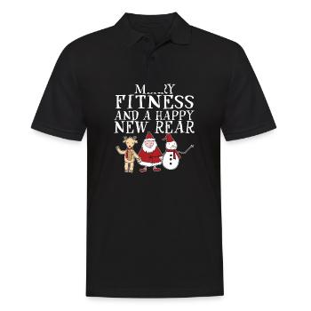 Joyeux Fitness Et Un Joyeux Noël De Gym Arrière - Polo Homme - noir - Devant - Kai (181cm)