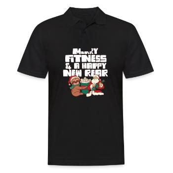 Merry Fitness And A Happy New Rear Gym Christmas - Men's Polo Shirt - black - Front - Kai (181cm)