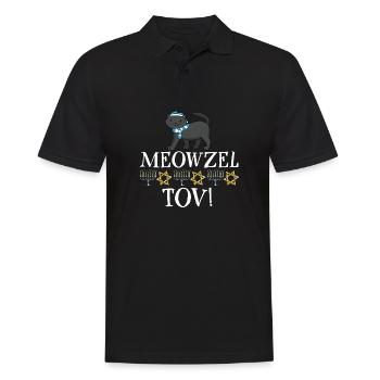 Meowzel Tov Happy Hanukkah Jewish Chrismukkah Cat - Männer Poloshirt - Schwarz - Vorne - Kai (181cm)