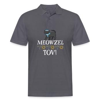 Meowzel Tov Joyeux Hanoukka Chat juif de Chrismukkah - Polo Homme - charbon - Devant - Nico (186cm)