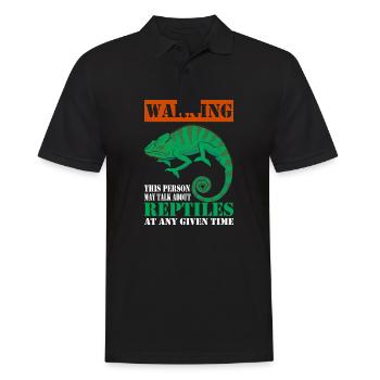 Warning: This person may be talking about reptiles - Men's Polo Shirt - black - Front - Kai (181cm)