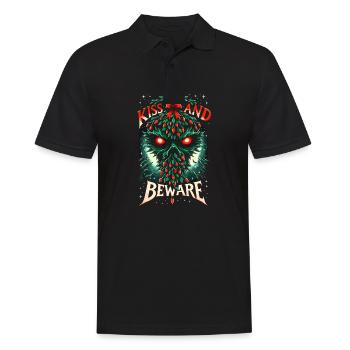 Kiss and Beware - Sinister Mistletoe - Männer Poloshirt - Schwarz - Vorne - Kai (181cm)
