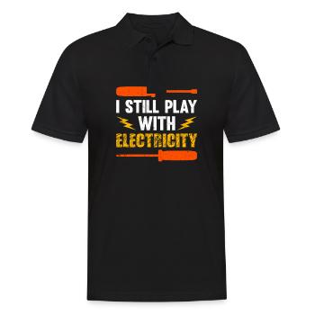 Électricien Dire Compagnon Électricien - Polo Homme - noir - Devant - Kai (181cm)