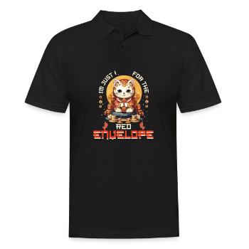 Chat porte-bonheur du Nouvel An chinois juste ici pour le - Polo Homme - noir - Devant - Kai (181cm)