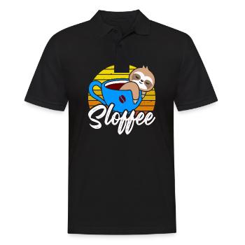 Sloffee Im Retro-T-Shirt - Männer Poloshirt - Schwarz - Vorne - Kai (181cm)