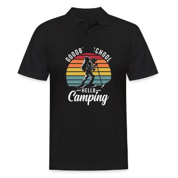 Goodbye School, Hello Camping - Men's Polo Shirt - black - Front - Kai (181cm)