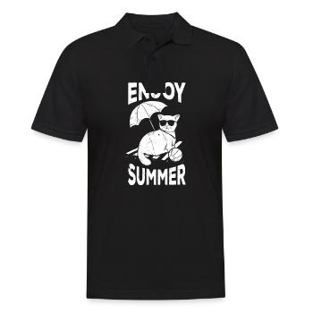 Enjoy the summer - Men's Polo Shirt - black - Front - Kai (181cm)