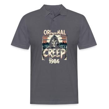 Vintage Creep depuis 1986 - anniversaire d’horreur rétro - Polo Homme - charbon - Devant - Nico (186cm)