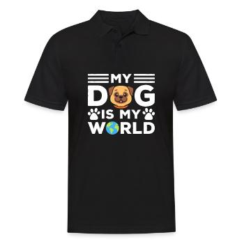 My dog is my world - Men's Polo Shirt - black - Front - Kai (181cm)