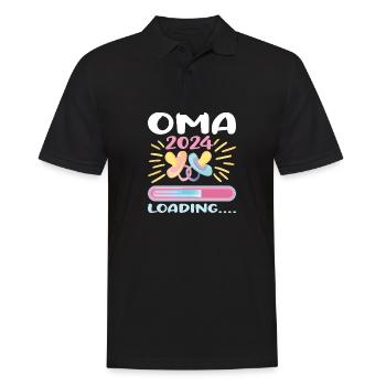 Oma 2024 werdende Oma 2024 Loading - Männer Poloshirt - Schwarz - Vorne - Kai (181cm)