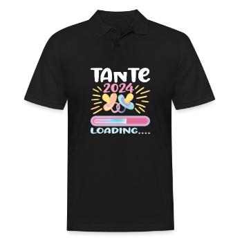 Tante 2024 Loading Tante werden 2024 - Männer Poloshirt - Schwarz - Vorne - Kai (181cm)