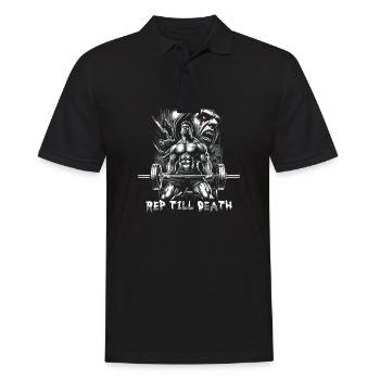Rep Till Death 80s Slasher Bodybuilding - Männer Poloshirt - Schwarz - Vorne - Kai (181cm)