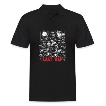 Last Rep 80s Slasher Bodybuilding - Männer Poloshirt - Schwarz - Vorne - Kai (181cm)