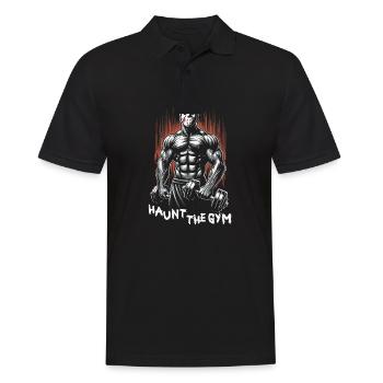 Haunt The Gym 80s Slasher Bodybuilding - Männer Poloshirt - Schwarz - Vorne - Kai (181cm)