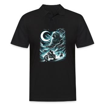 Mystic Moonlight Chase: Slasher on the Prowl - Männer Poloshirt - Schwarz - Vorne - Kai (181cm)