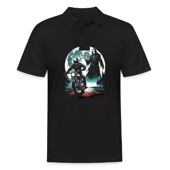 Midnight Rider's Nightmare: Moonlit Slasher Chase - Männer Poloshirt - Schwarz - Vorne - Kai (181cm)