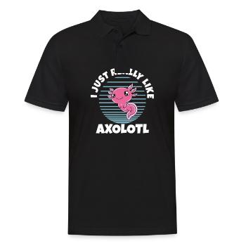 Axolotl drôle Axolotl mignon - Polo Homme - noir - Devant - Kai (181cm)
