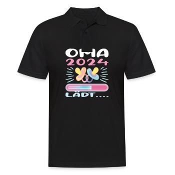 Oma 2024 werdende Oma 2024 Loading - Männer Poloshirt - Schwarz - Vorne - Kai (181cm)