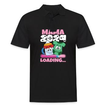 Mama 2024 werdende Mutter Schwangerschaft - Männer Poloshirt - Schwarz - Vorne - Kai (181cm)