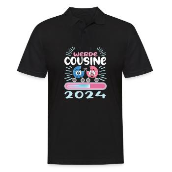 Cousine werden Cousine 2024 - Männer Poloshirt - Schwarz - Vorne - Kai (181cm)