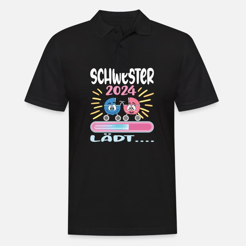 Schwester werden Schwester 2024 - Männer Poloshirt - Schwarz