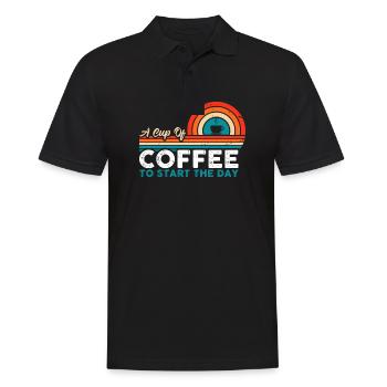 A cup of coffee to start the day - Men's Polo Shirt - black - Front - Kai (181cm)