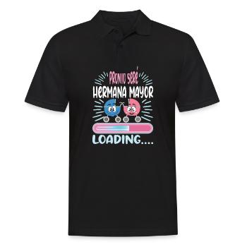 Schwester 2024 Hermana Mayor 2024 - Männer Poloshirt - Schwarz - Vorne - Kai (181cm)