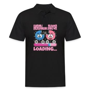 Schwester 2024 Hermana Mayor 2024 - Männer Poloshirt - Schwarz - Vorne - Kai (181cm)