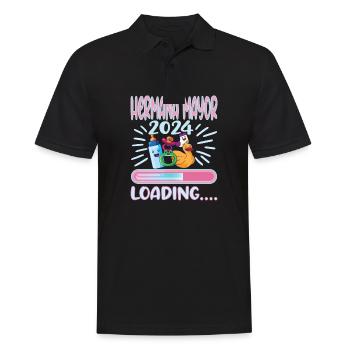 Schwester 2024 Hermana Mayor 2024 - Männer Poloshirt - Schwarz - Vorne - Kai (181cm)